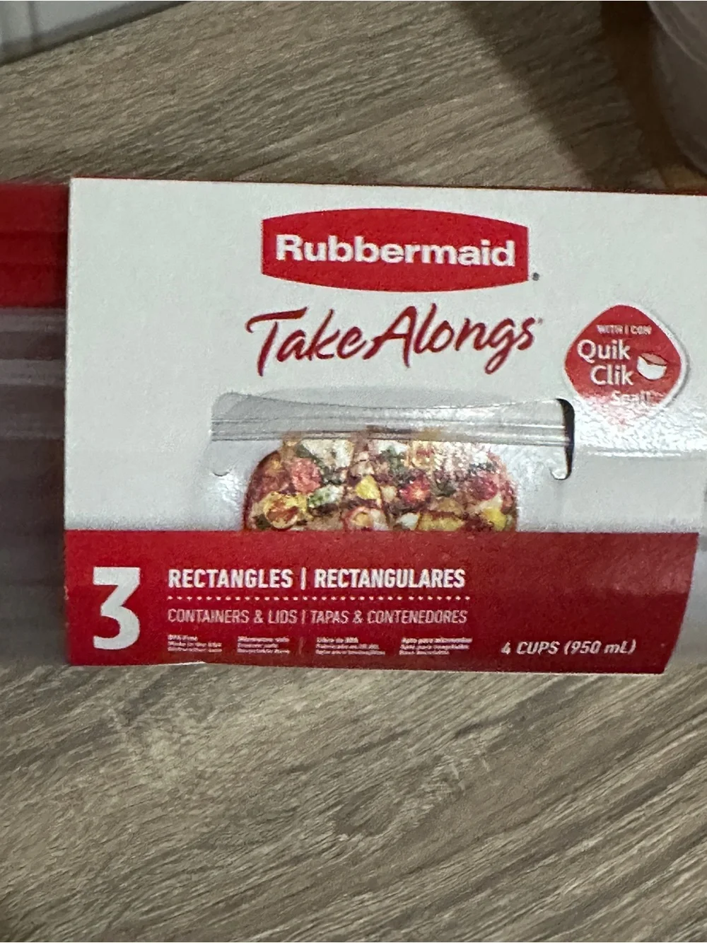 Rubbermaid Takealongs Set of 3 Rectangles 4 Cups/Set Of 4-2.1 Cups Deep Squares